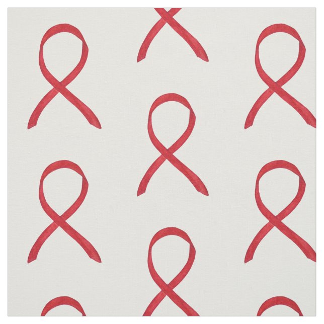 Red Awareness Ribbon  Fabric Art Custom Material (Swatch)