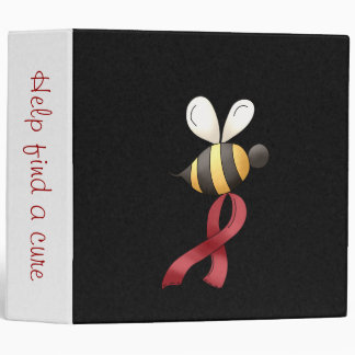 Red Awareness Ribbon & Flowers Binder