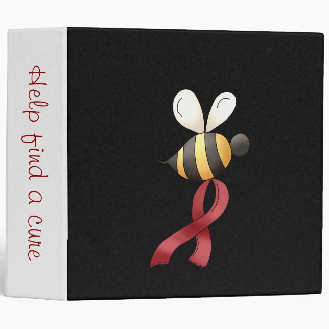 Red Awareness Ribbon & Flowers Binder (Front/Spine)
