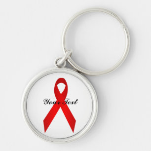Red Awareness Ribbon Premium Keychain