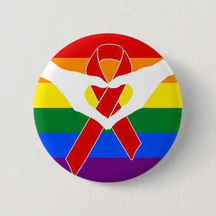 Red Awareness Ribbon + your message 2 Inch Round Button