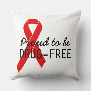 Red Awareness Ribbon + your message Throw Pillow