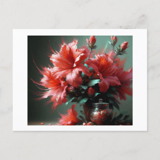 Red Azaleas,  Postcard