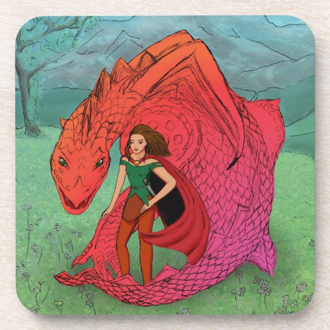 Red Baby Dragon Coaster (Front)