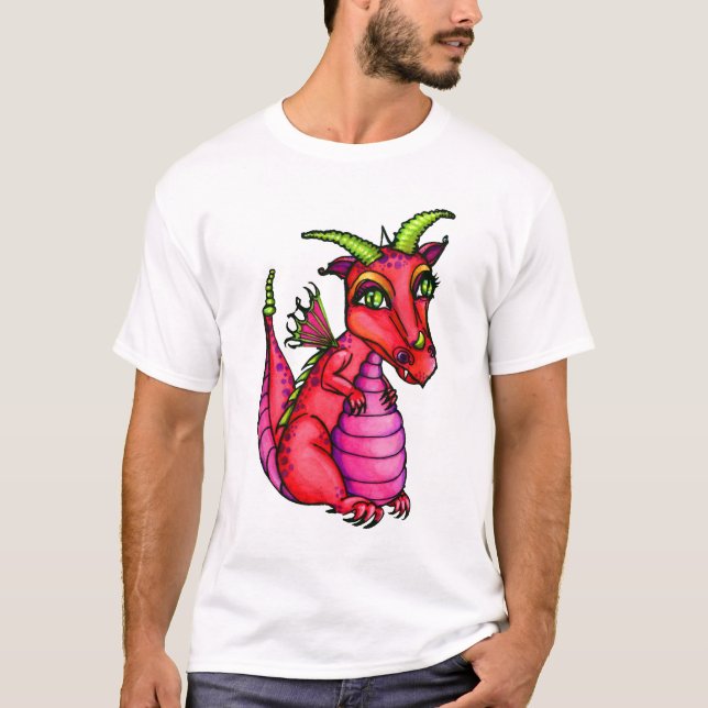 Red Baby Dragon Cute Animal Vintage Tee (Front)