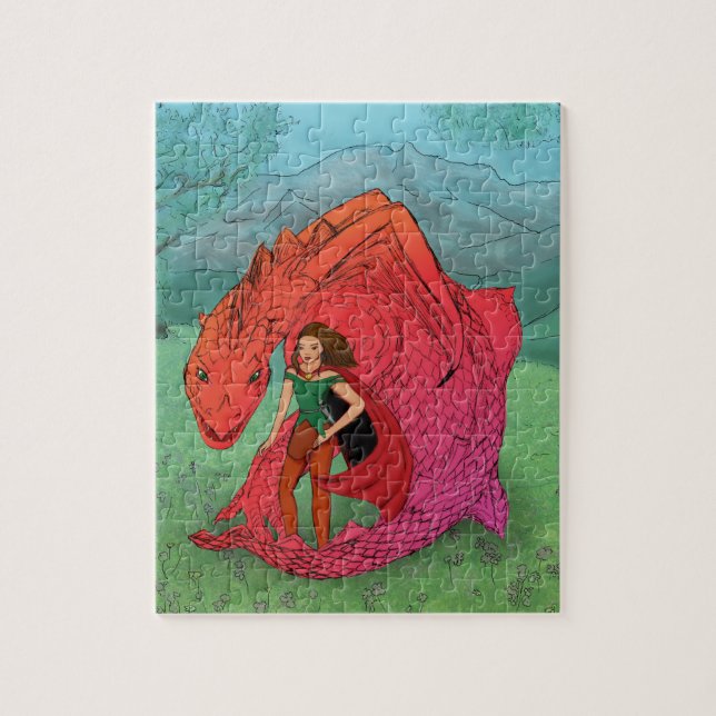 Red Baby Dragon Jigsaw Puzzle (Vertical)