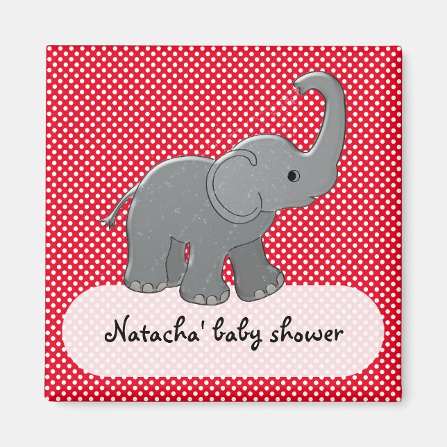 red baby elephant magnet (Front)