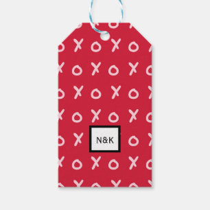 Red & Baby Pink X O XO XO's Trendy Cute Gift Tags