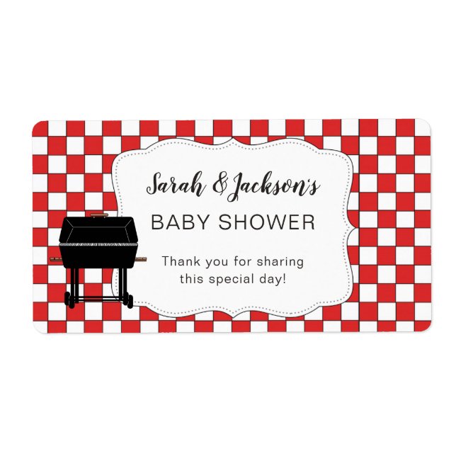Red BaBy-Q baby shower faveur ou bouteille d'eau b (Devant)