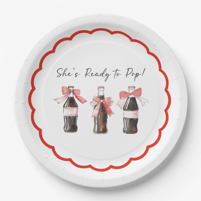 Red Baby Soda Ready to POP! Paper Plate (Front)