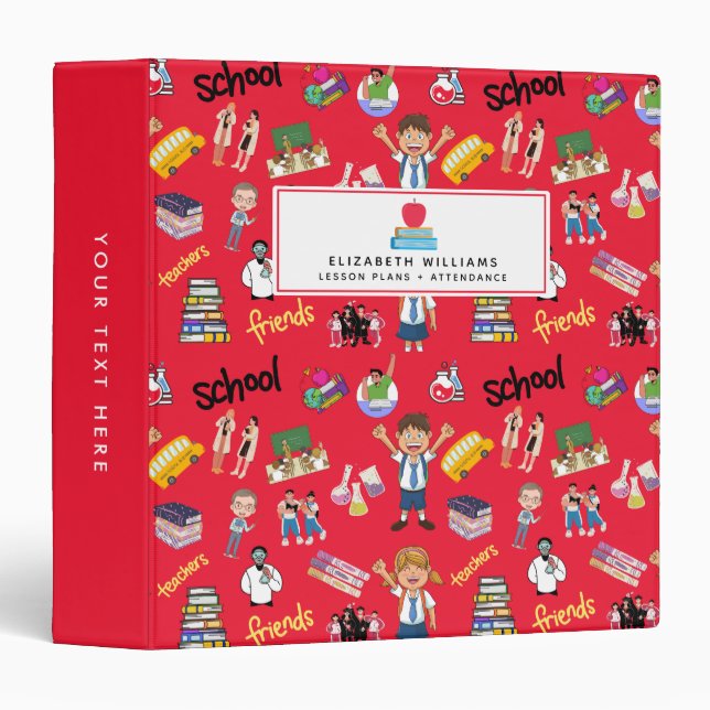 Red Back To School Binder (Front/Spine)