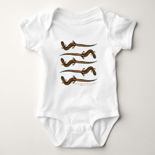 Red Backed Salamanders Baby Bodysuit (Front)