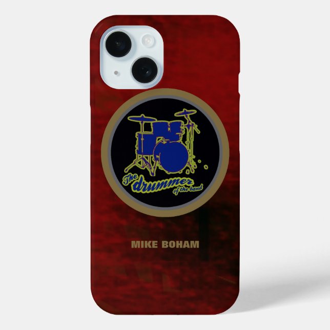red background blue drum Case-Mate iPhone case (Back)
