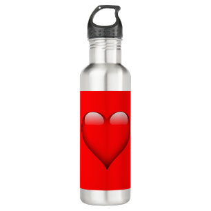 Red Background Love Wedding Heart 710 Ml Water Bottle