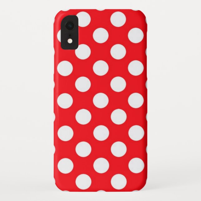 Red Background White Polka Dot Case-Mate iPhone Case (Back)