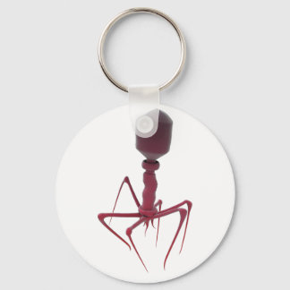 Red bacteriophage keychain