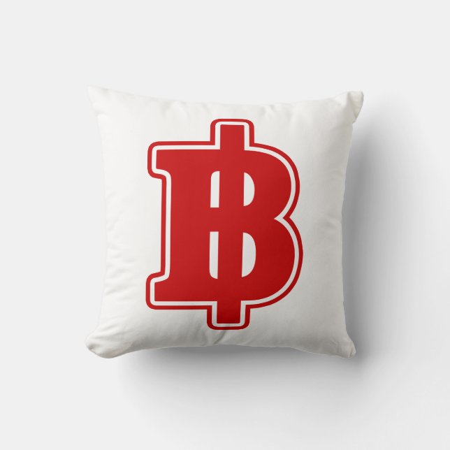 RED BAHT SIGN ฿ Thai Money Currency ฿ Throw Pillow (Front)