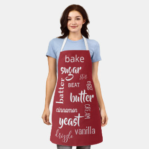 Red Baking Words Apron