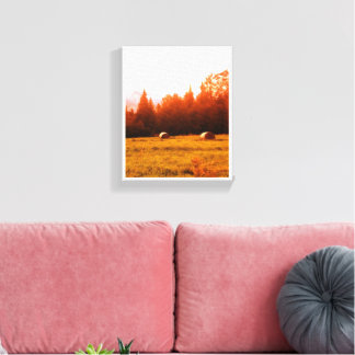 Red Bales Canvas Print