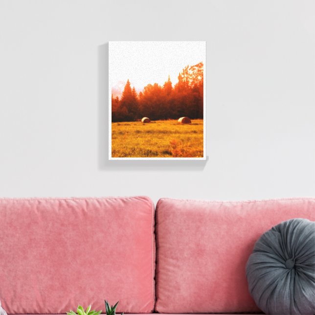 Red Bales Canvas Print (Insitu(LivingRoom))