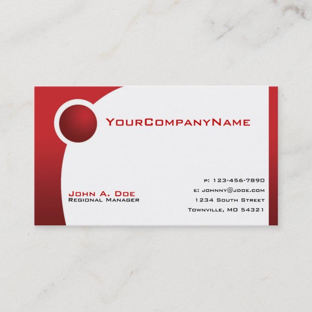 Red Ball Business Card (Front)