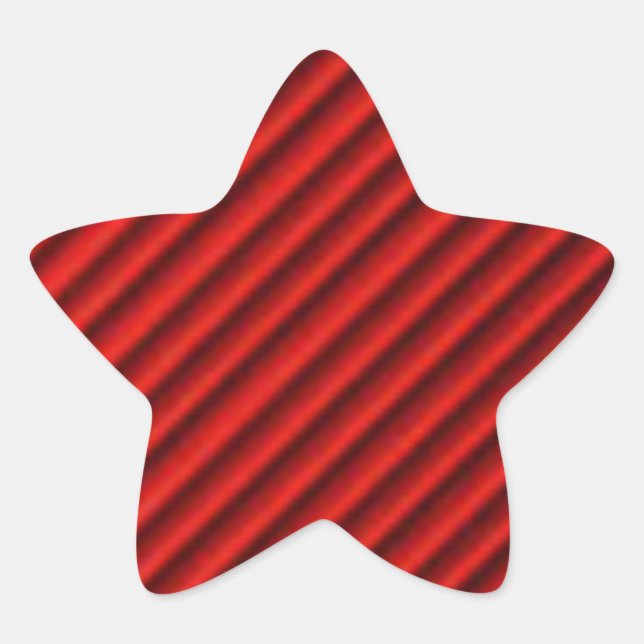 Red Ball With Black Lines Abstract Design Star Sticker (Front)