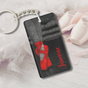 Red Ballet Point Shoes Keychain