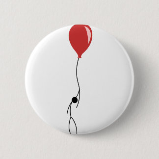 Red balloon 2 inch round button