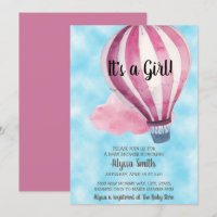 Red Balloon Blue Sky Baby Girl Baby Shower
