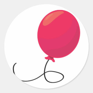 Red Balloon Classic Round Sticker