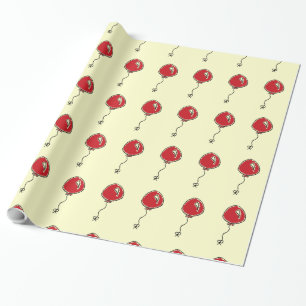 Red Balloon Party Decoration Cartoon Wrapping Paper