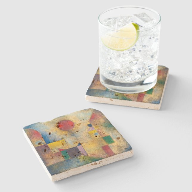 Red Balloon | Paul Klee | Stone Coaster (Side)