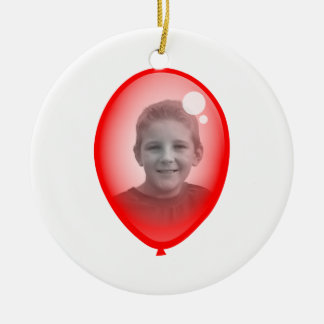 Red Balloon Template Ceramic Ornament