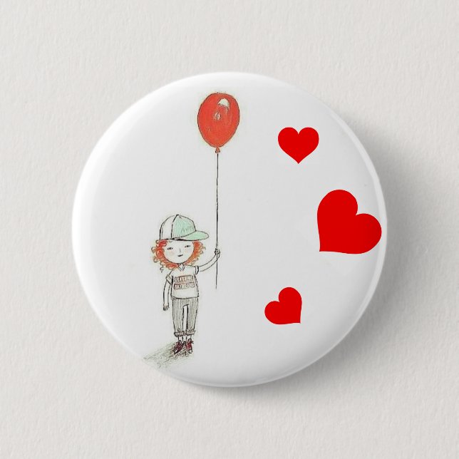 Red Balloons for Ryan 2 Inch Round Button (Front)