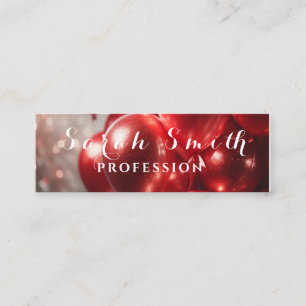 Red Balloons Glitter Event Wedding Party Mini Business Card