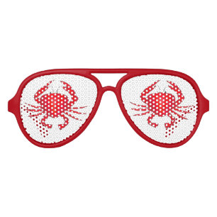 Red Baltimore Maryland Bay Crab Feast Beach Party Aviator Sunglasses