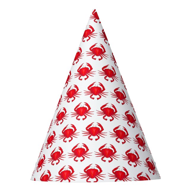 Red Baltimore Maryland MD Chesapeake Bay Crabs Party Hat (Front)