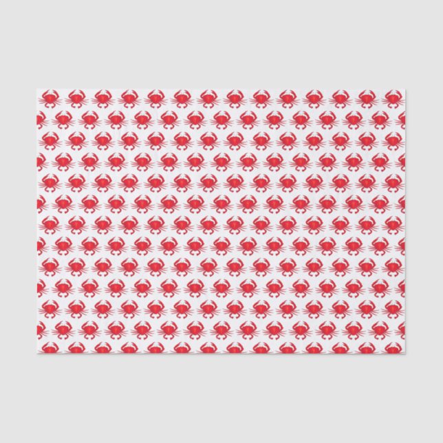 Red Baltimore Maryland MD Chesapeake Bay Crabs Tissue Paper (Front)