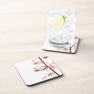 Red Bamboo Cork Coasters