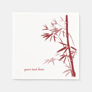 Red Bamboo Custom Paper Napkin Set