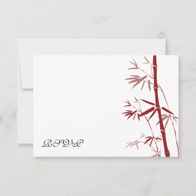 Red Bamboo RSVP Cards (Front)