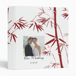 Red Bamboo Wedding Photo Album Binder