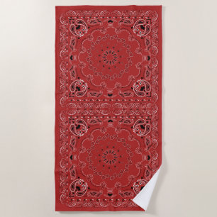 Red Bandana  Beach Towel