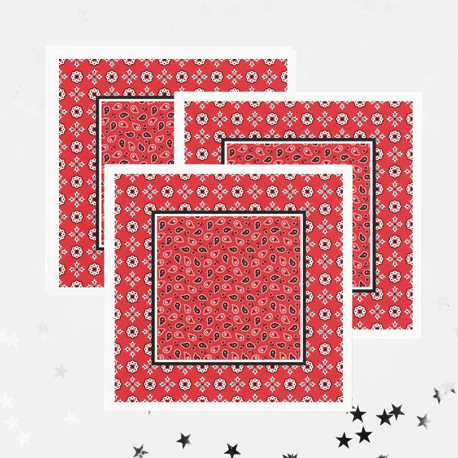 Red Bandana Boho Prints   Napkin (Creator Uploaded)