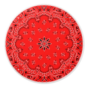 Red Bandana Ceramic Knob