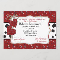 Red Bandana Cowboy Baby Shower Invitation