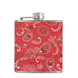 Red Bandana Hip Flask