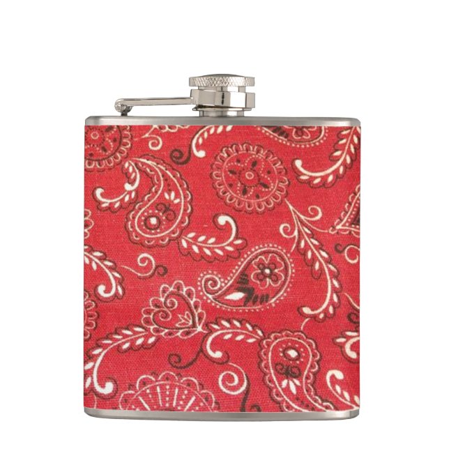 Red Bandana Hip Flask (Front)