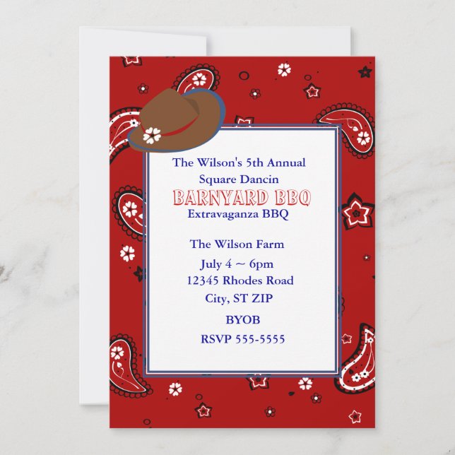 Red Bandana Invitation (Front)
