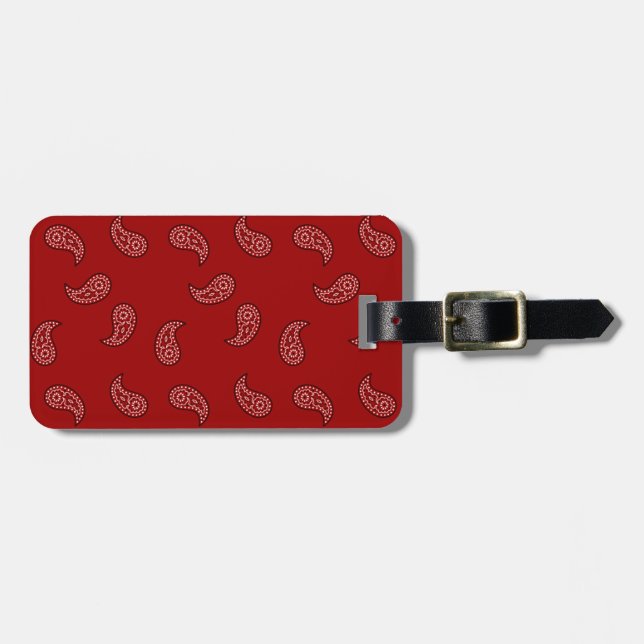 Red Bandana Luggage Tag (Front Horizontal)